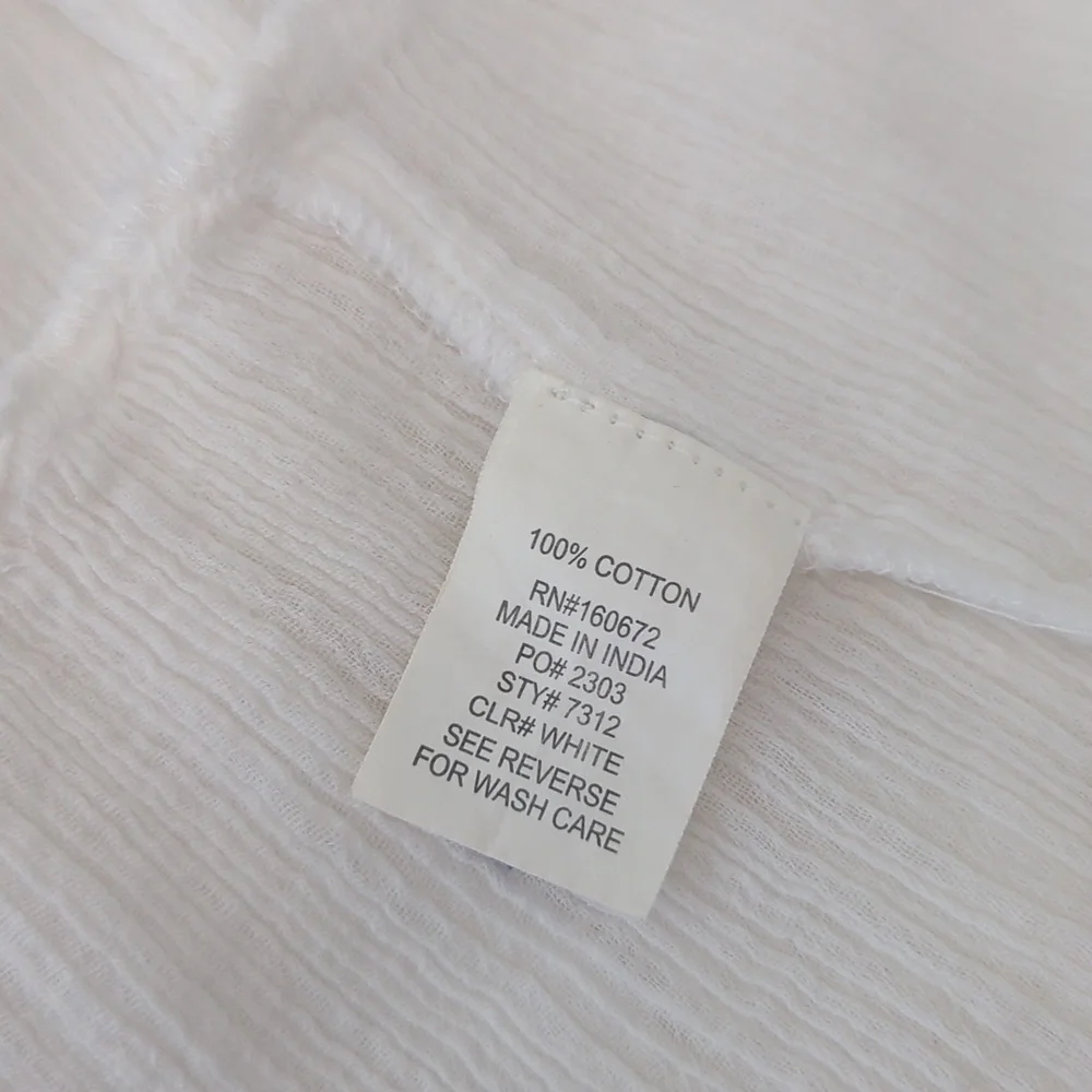 Blue Island Cotton Gauze Beach Cover Up White size Large - Picture 5 of 8